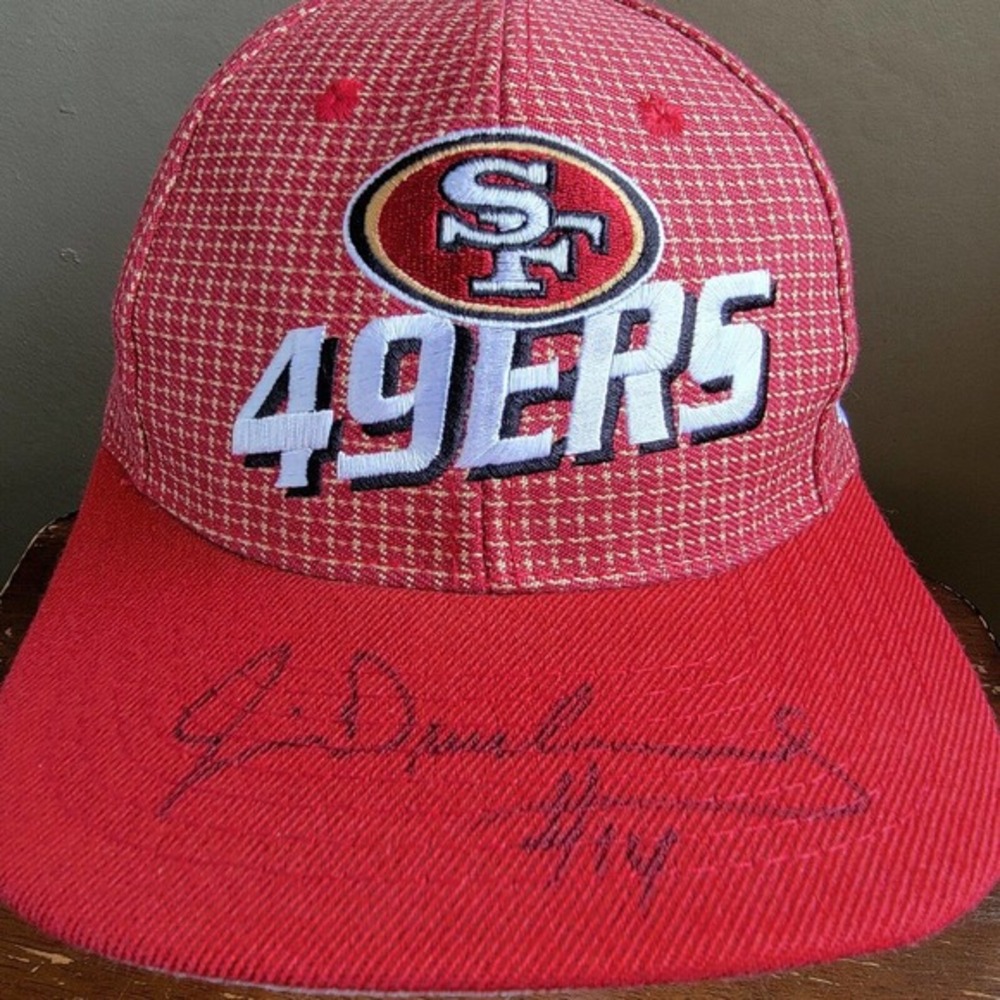 Vintage 90s San Francisco‎ 49ers Hat Cap Logo Athletic Grid NFL Strapback Signed